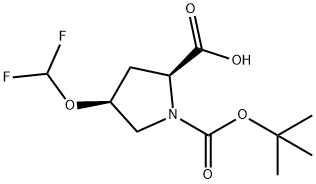 (2S,4S)-N-BOC-4-二氟甲氧基-PRO-OH 结构式