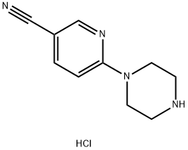 6-(哌嗪-1-基)烟腈(二盐酸盐) 结构式