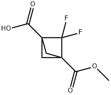 2,2-二氟-3-(甲氧基羰基)双环[1.1.1]戊烷-1-羧酸 结构式