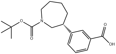 (R)-3-(1-(tert-butoxycarbonyl)azepan-3-yl)benzoic acid 结构式