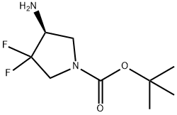 (S)-4-氨基-3,3-二氟吡咯烷-1-羧酸叔丁酯 结构式