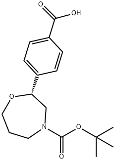 (R)-4-(4-(tert-butoxycarbonyl)-1,4-oxazepan-2-yl)benzoic acid 结构式