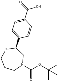 (S)-4-(4-(tert-butoxycarbonyl)-1,4-oxazepan-2-yl)benzoic acid 结构式