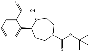 1,4-Oxazepine-4(5H)-carboxylic acid, 7-(2-carboxyphenyl)tetrahydro-, 4-(1,1-dimethylethyl) ester, (7S)- 结构式