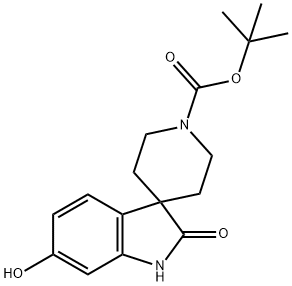 6-羟基-2-氧代螺[二氢吲哚-3,4'-哌啶]-1'-羧酸叔丁酯 结构式