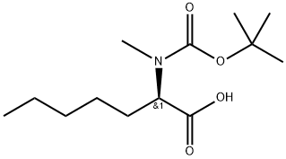 (2R)-2-{[(tert-butoxy)carbonyl](methyl)amino}heptanoic acid 结构式