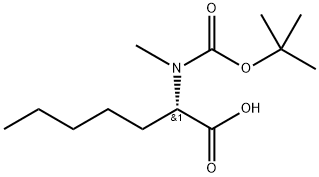 (S)-2-((叔丁氧基羰基)(甲基)氨基)庚酸 结构式