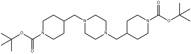 1-Piperidinecarboxylic acid, 4,4'-[1,4-piperazinediylbis(methylene)]bis-, bis(1,1-dimethylethyl) ester (9CI) 结构式