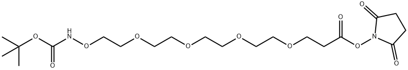 t-Boc-Aminooxy-PEG4-NHS ester 结构式