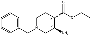 trans-3-Amino-1-benzyl-piperidine-4-carboxylic acid ethyl ester 结构式