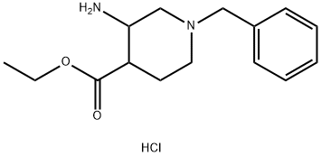 3-Amino-1-benzyl-piperidine-4-carboxylic acid ethyl ester hydrochloride 结构式
