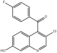 (3-氯-7-羟基喹啉-4-基)(4-氟苯基)甲酮 结构式