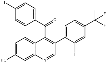 (3-(2-fluoro-4-(trifluoromethyl)phenyl)-7-hydroxyquinolin-4-yl)(4-fluorophenyl)methanone 结构式