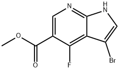 3-溴-4-氟-1H-吡咯并[2,3-B]吡啶-5-甲酸甲酯 结构式
