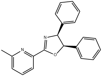 (4S,5R)-2-(6-甲基吡啶-2-基)-4,5-二苯基-4,5-二氢噁唑 结构式