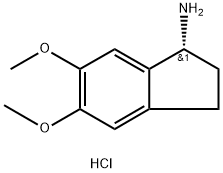 (R)-5,6-二甲氧基-2,3-二氢-1H-茚-1-胺盐酸盐 结构式