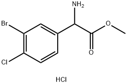 METHYL 2-AMINO-2-(3-BROMO-4-CHLOROPHENYL)ACETATE HYDROCHLORIDE 结构式