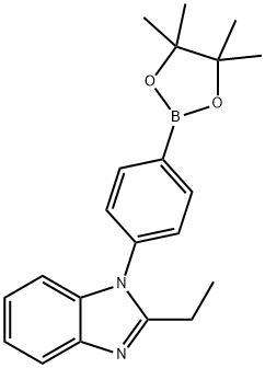 1H-Benzimidazole, 2-ethyl-1-[4-(4,4,5,5-tetramethyl-1,3,2-dioxaborolan-2-yl)phenyl]?- 结构式