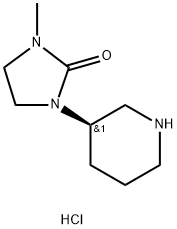 (R)-1-甲基-3-(哌啶-3- 基)咪唑啉-2-酮盐酸盐 结构式