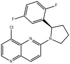 (R)-8-氯-2-(2-(2-(2,5-二氟苯基)吡咯烷-1-基)-1,5-萘啶 结构式