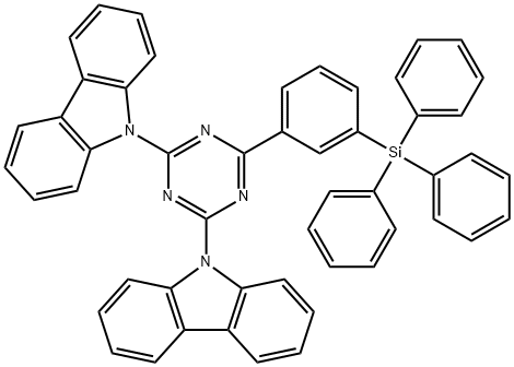 9,9'-[6-[3-(三苯基甲硅烷基)苯基]-1,3,5-三嗪-2,4-二基]双-9H-咔唑 结构式