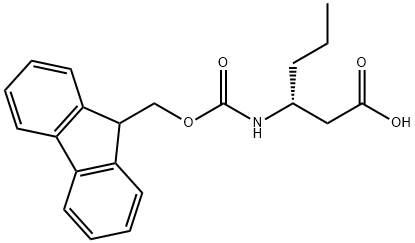 (R)-3-9((9H-芴-9-基)甲氧基)羰基)氨基)己酸 结构式