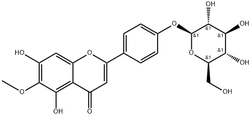 Hispidulin 4'-O-β-D-glucopyranoside 结构式