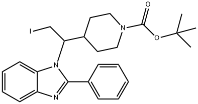 4-(2-碘-1-(2-苯基-1H-苯并[D]咪唑-1-基)乙基)哌啶-1-甲酸叔丁酯 结构式