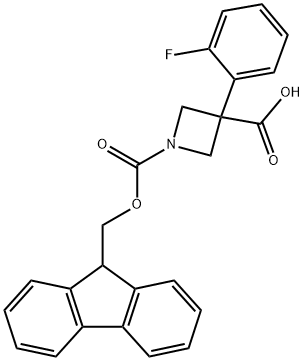 1-(((9H-fluoren-9-yl)methoxy)carbonyl)-3-(2-fluorophenyl)azetidine-3-carboxylic acid 结构式