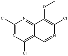 2,4,7-三氯-8-甲氧基吡啶并[4,3-D]嘧啶 结构式
