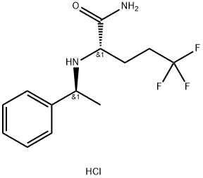 ((S)-5,5,5-三氟-2-(((S)-1-苯基乙基)氨基)戊酰胺盐酸盐 结构式
