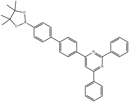 2,4-DIPHENYL-6-(4'-(4,4,5,5-TETRAMETHYL-1,3,2-DIOXABOROLAN-2-YL)-[1,1'-BIPHENYL]-4-YL)PYRIMIDINE 结构式