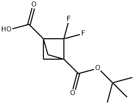 3-(叔丁氧基羰基)-2,2-二氟双环[1.1.1]戊烷-1-羧酸 结构式