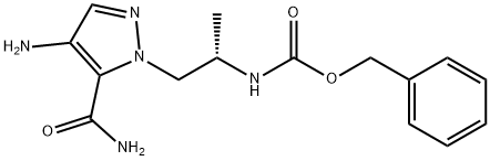 Carbamic acid, N-[(1S)-2-[4-amino-5-(aminocarbonyl)-1H-pyrazol-1-yl]-1-methylethyl]-, phenylmethyl ester 结构式