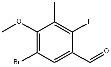 5-溴-2-氟-4-甲氧基-3-甲基苯甲醛 结构式