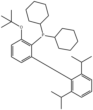 Phosphine, dicyclohexyl[3-(1,1-dimethylethoxy)-2',6'-bis(1-methylethyl)[1,1'-biphenyl]-2-yl]- 结构式