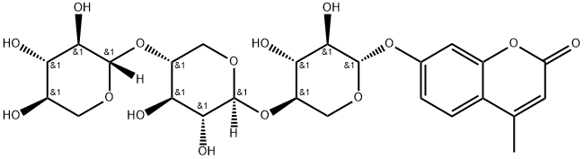 4-Methylumbelliferyl-b-D-xylotrioside 结构式