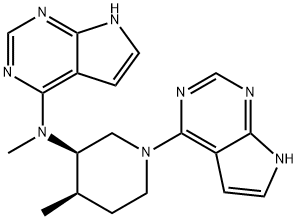 7H-Pyrrolo[2,3-d]pyrimidin-4-amine, N-methyl-N-[(3R,4R)-4-methyl-1-(7H-pyrrolo[2,3-d]pyrimidin-4-yl)-3-piperidinyl]- 结构式