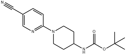 叔丁基N-[1-(5-氰基吡啶-2-基)哌啶-4-基]氨基甲酸酯 结构式