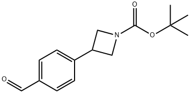 Tert-butyl 3-(4-formylphenyl)azetidine-1-carboxylate 结构式