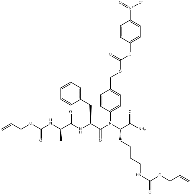 ALOC-D-ALA-PHE-LYS(ALOC)-PAB-PNP 结构式