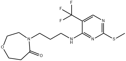1,4-Oxazepin-5(2H)-one, tetrahydro-4-[3-[[2-(methylthio)-5-(trifluoromethyl)-4-pyrimidinyl]amino]propyl]- 结构式