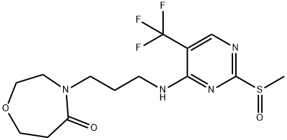 1,4-Oxazepin-5(2H)-one, tetrahydro-4-[3-[[2-(methylsulfinyl)-5-(trifluoromethyl)-4-pyrimidinyl]amino]propyl]- 结构式