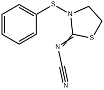 Cyanamide, N-[3-(phenylthio)-2-thiazolidinylidene]- 结构式