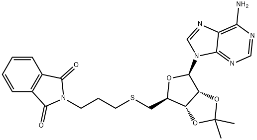 5''-S-[3-(1,3-Dihydro-1,3-dioxo-2H-isoindol-2-yl)propyl]-2'',3''-O-(1-methylethylidene)-5''-thio-adenosine 结构式