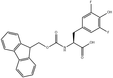 N-[(9H-fluoren-9-ylmethoxy)carbonyl]-3,5-difluoro- L-Tyrosine 结构式