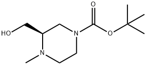 (R)-tert-butyl 2-(hydroxymethyl)-4-methylpiperazine-1-carboxylate 结构式