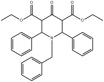 3,5-Piperidinedicarboxylic acid, 4-oxo-2,6-diphenyl-1-(phenylmethyl)-, 3,5-diethyl ester 结构式