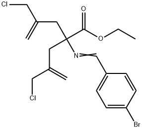 4-Pentenoic acid, 2-[[(4-bromophenyl)methylene]amino]-4-(chloromethyl)-2-[2-(chloromethyl)-2-propenyl]-, ethyl ester (9CI) 结构式