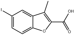 5-碘-3-甲基-1-苯并呋喃-2-羧酸 结构式